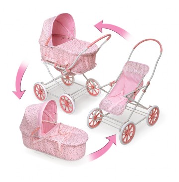 3-in-1 Pink Gingham Doll Pram, Carrier, & Stroller - 3-in-1-pink-rosebud-doll-pr-360x365.jpg